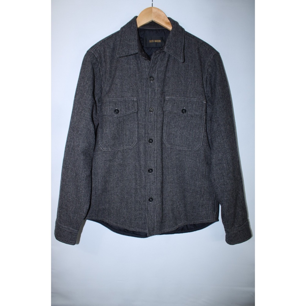 Buck Mason Men's Medium Gray Wool Blend Quilted Collared CPO Jacket